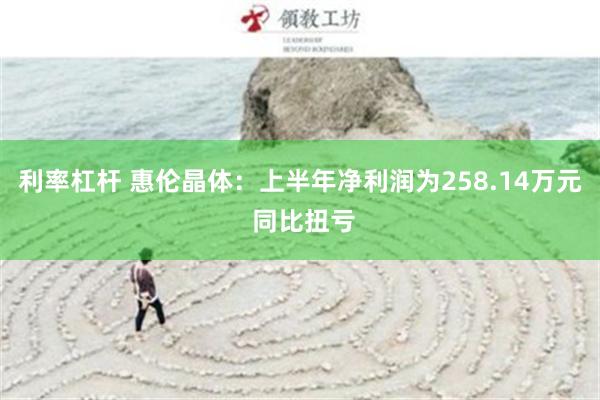 利率杠杆 惠伦晶体：上半年净利润为258.14万元 同比扭亏